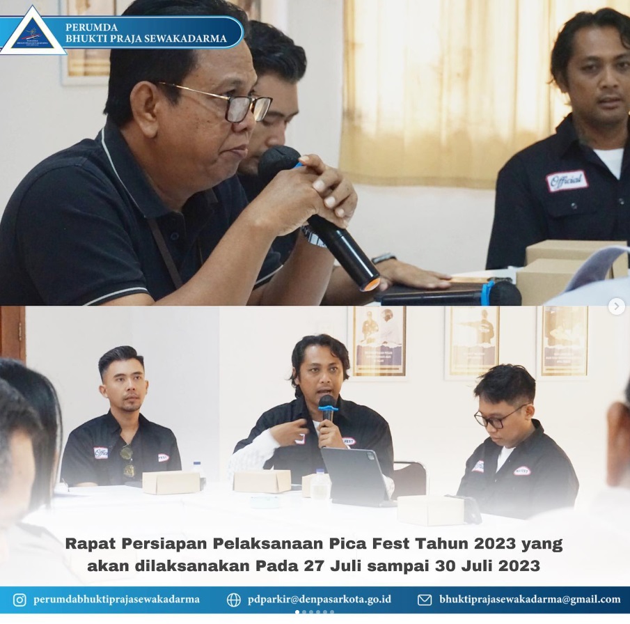 Jumat, 7 Juli 2023 - Rapat Persiapan Pelaksanaan Pica Fest Tahun 2023 yang akan dilaksanakan Pada 27 Juli sampai 30 Juli 2023 .