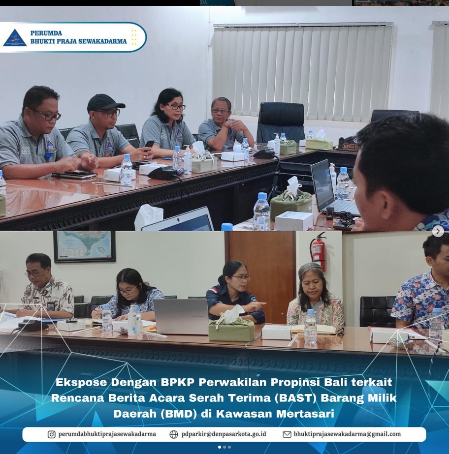 Jumat, 14 juli 2023 - Ekspose Dengan BPKP Perwakilan Propinsi Bali terkait Rencana Berita Acara Serah Terima (BAST) Barang Milik Daerah (BMD) di Kawasan Mertasari .