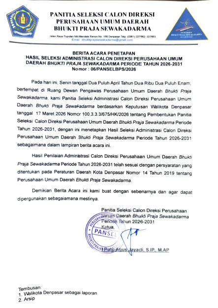 BERITA ACARA HASIL SELEKSI ADMINISTRASI DIREKSI BPS 2026