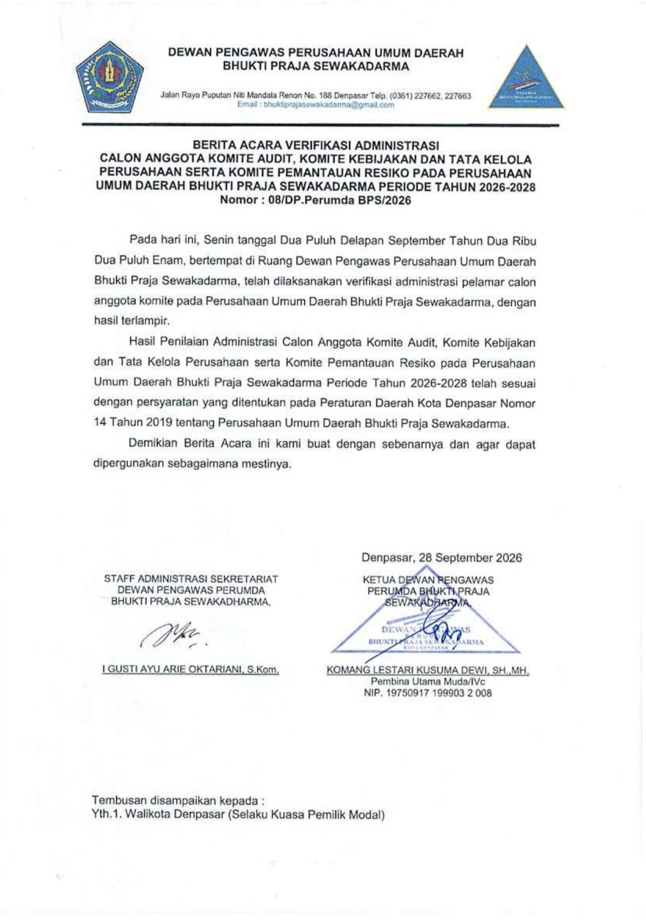 Berita Acara dan Verifikasi Administrasi